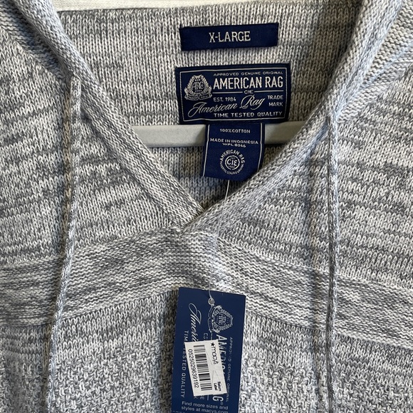 Men’s American Rag Hooded Gray Sweater with Drawstring, size XL, NWT - Picture 2 of 15